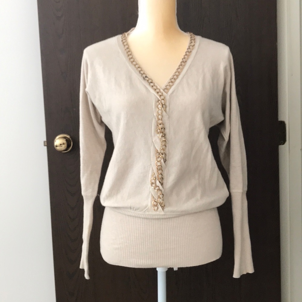 🇮🇹V-neck Golden Chain Sweater